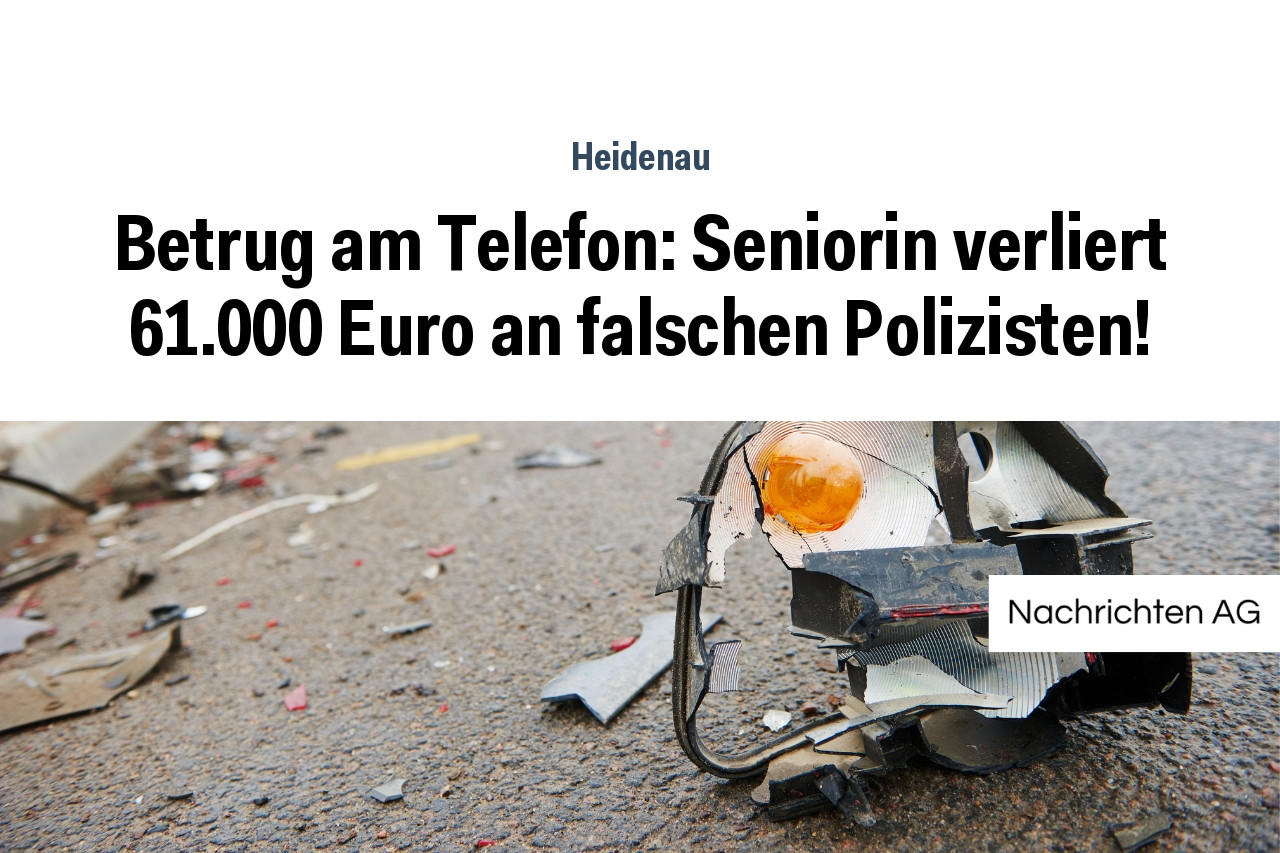 Betrug Am Telefon Seniorin Verliert Euro An Falschen Polizisten