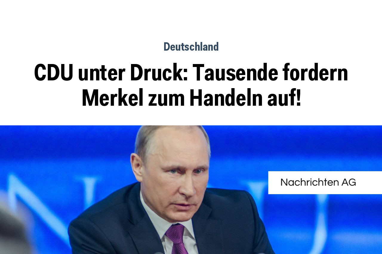 CDU Unter Druck Tausende Fordern Merkel Zum Handeln Auf NAG