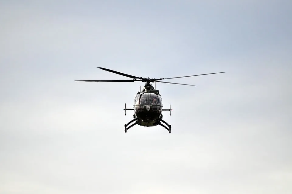 Hubschrauber der Bundespolizei im Einsatz gegen Waldbrände in Sachsen-Anhalt