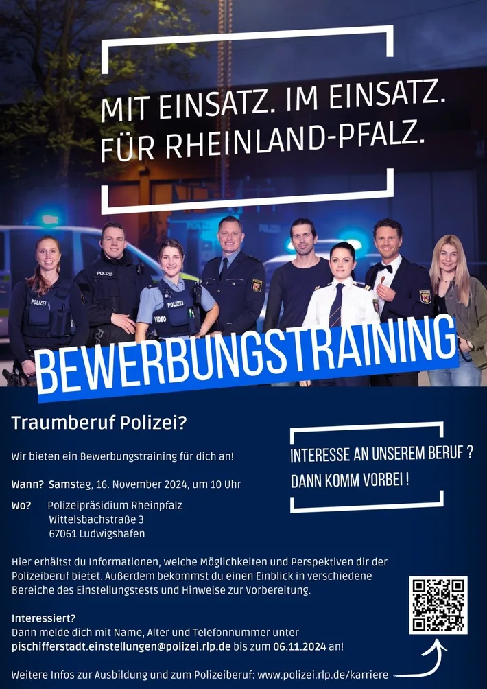 POL-PPRP: Bewerbungstraining in Ludwigshafen - Dein Start für eine Karriere bei der Polizei