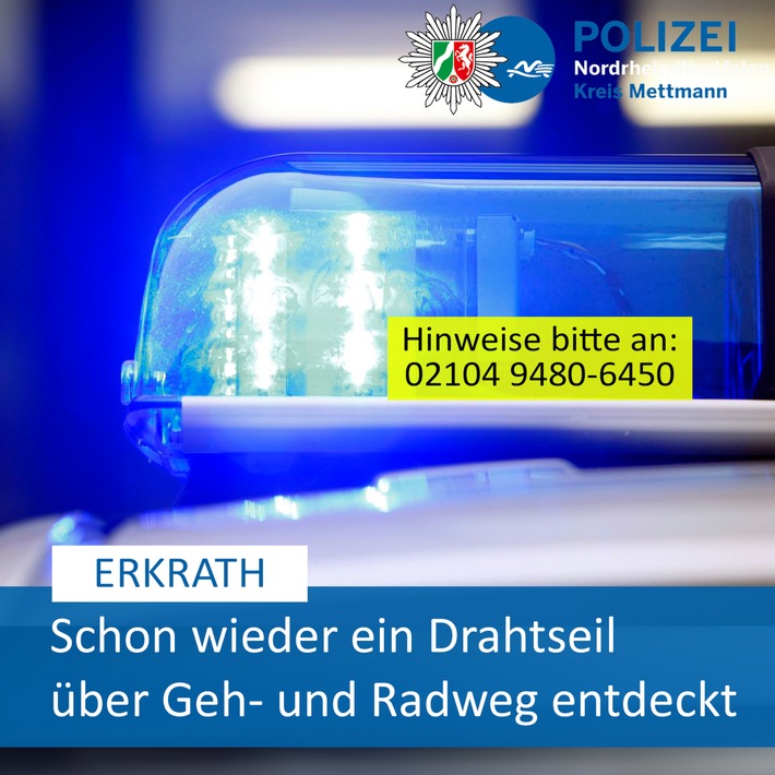 Drahtseil-Alarm in Erkrath: Polizei warnt vor gefährlichen Fallen!