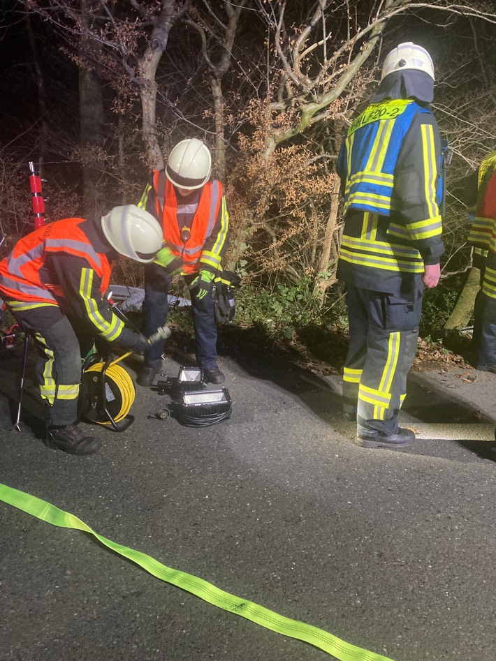 Dramatischer Einsatz: Feuerwehr rettet PKW aus steiler Lage in Hattingen!