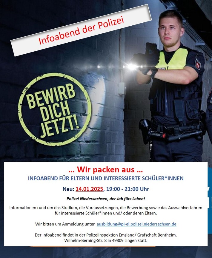 Informationsabend: Wie gelingt der Einstieg in den Polizeiberuf?