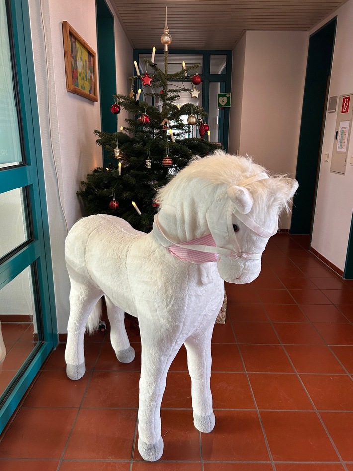 Pony auf Luitpoldstraße entdeckt: Wer vermisst das Deko-Pferd?