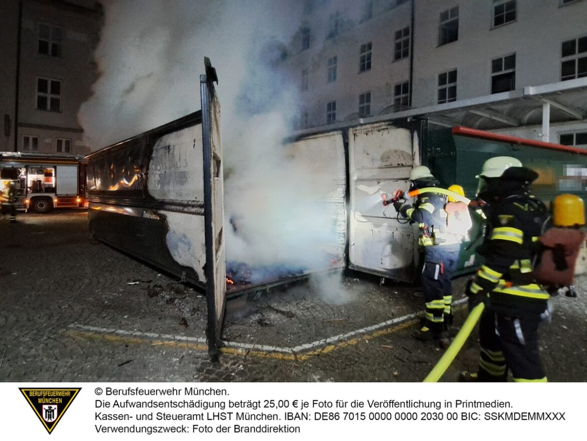 Baucontainer in Neuhausen lichterloh in Flammen – Polizei ermittelt!