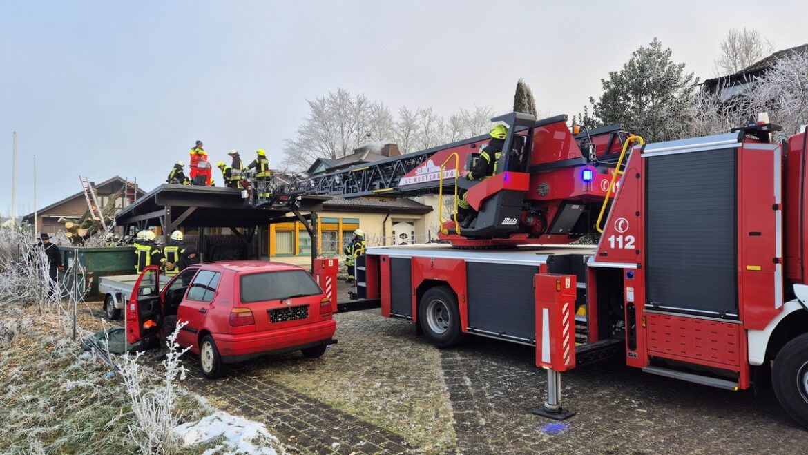 Drama in Brandscheid: Feuerwehr rettet Mann nach Baumfällung vom Dach!