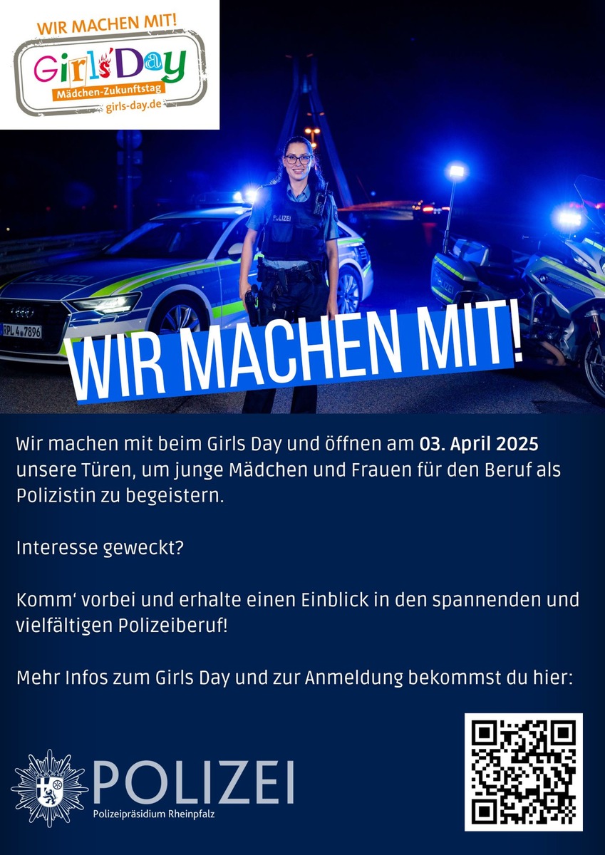 Girls‘ Day 2025: Polizeipräsidium Rheinpfalz öffnet Türen für Mädchen!