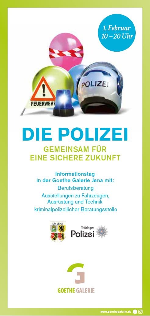 Jenaer Polizei lädt zur Einstellungsberatung in der Goethe Galerie ein!