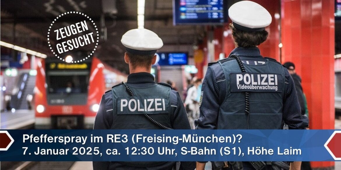 Pfefferspray-Attacke in S-Bahn: Bundespolizei sucht Zeugen in Laim!