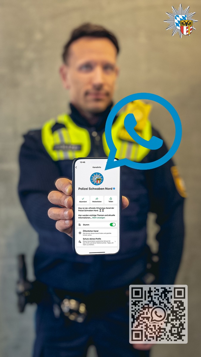 Polizei Schwaben Nord: Jetzt auch über WhatsApp immer informiert!