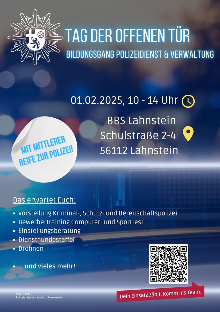 Tag der offenen Tür: BBS Lahnstein öffnet Türen zur Polizei!