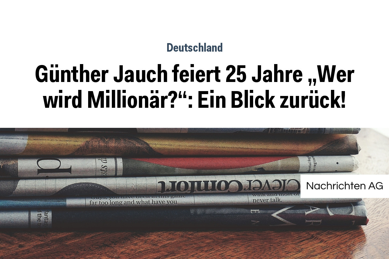 25 Jahre 'Wer wird Millionär?': Günther Jauch blickt zurück auf eine Ära