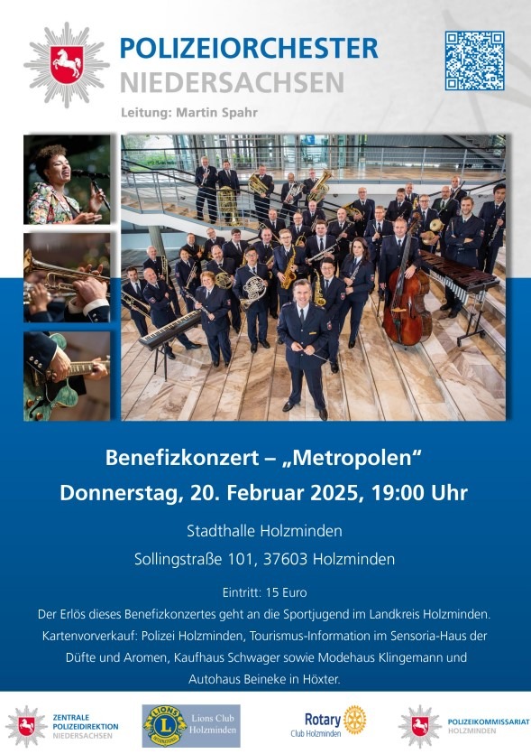 Benefizkonzert des Polizeiorchesters: Musikreise durch die Metropolen!