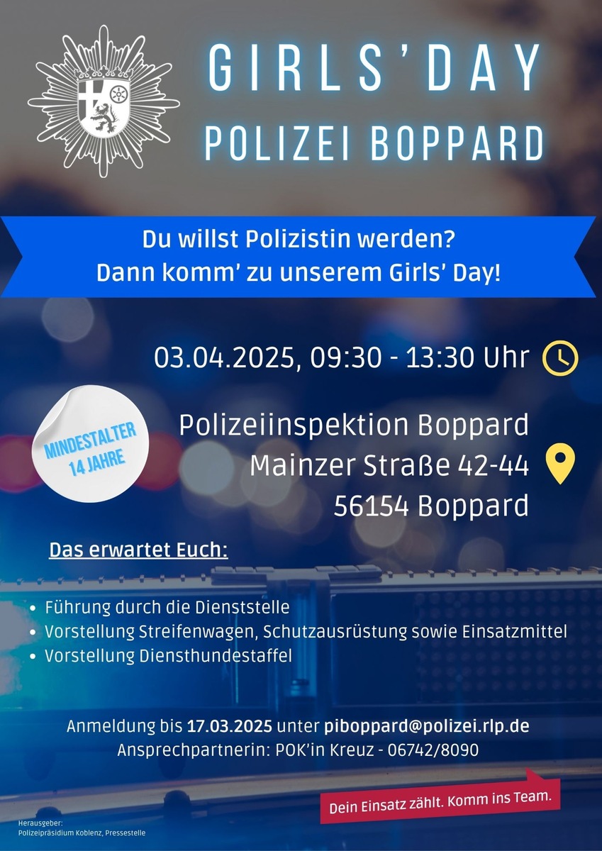 Einblicke in die Polizeiwelt: Girls‘ Day in Boppard begeistert Mädchen!