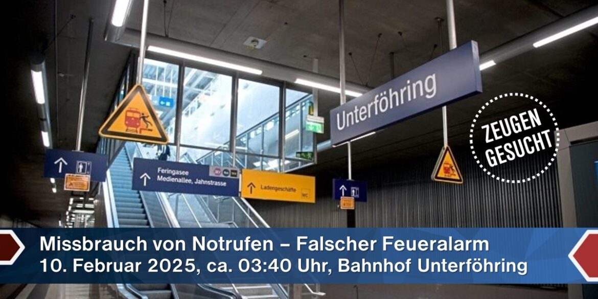 Feueralarm am Bahnhof Unterföhring: Bundespolizei sucht Zeugen!