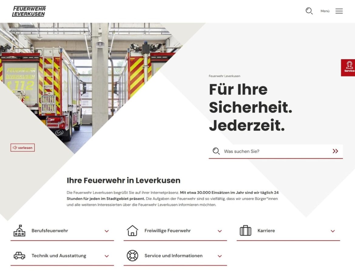 Feuerwehr Leverkusen im neuen Gewand: Modern und informativ online!