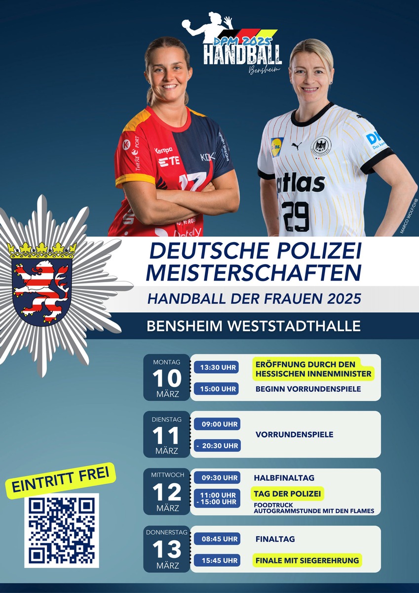 Handball-Frauen kämpfen in Bensheim um den Titel der Polizei-Meisterschaft!