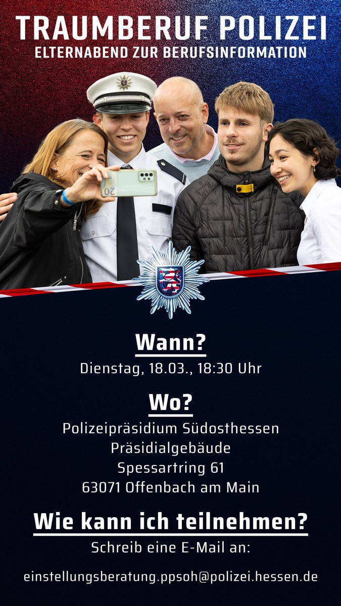 Komm zur Infoveranstaltung: Dein Traumberuf bei der Polizei!