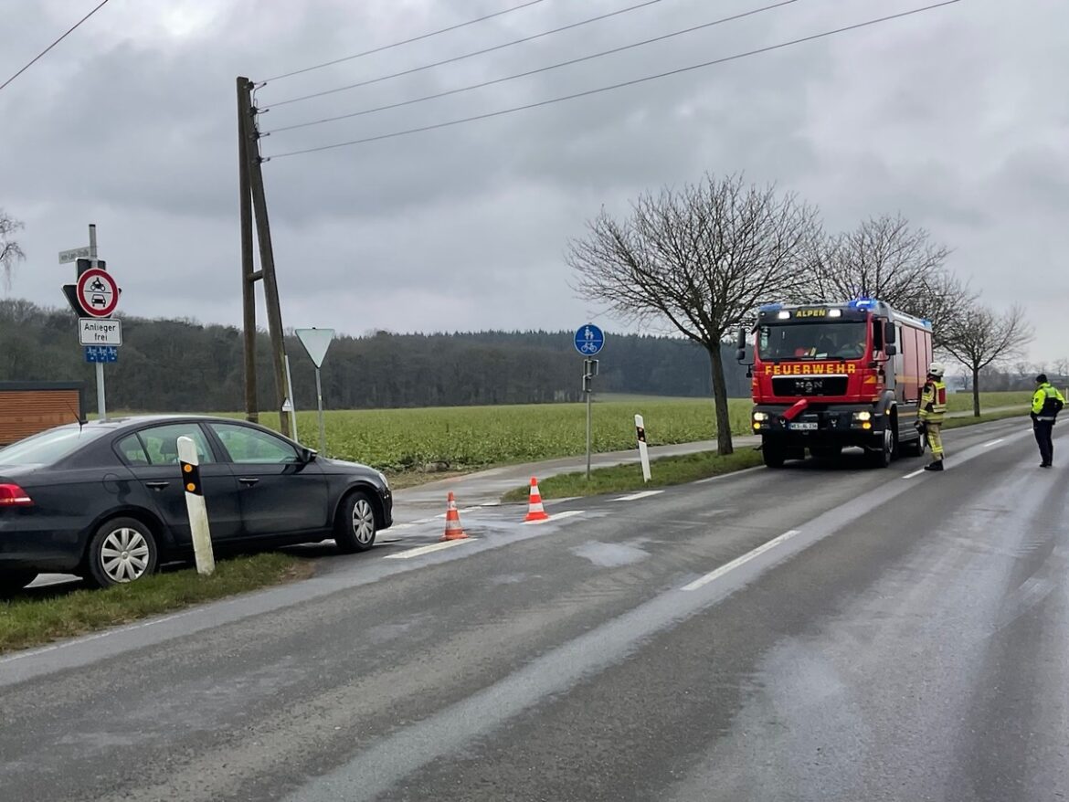 Ölspur in Alpen: Feuerwehr rettet die Straße vor gefährlichem Unfall!