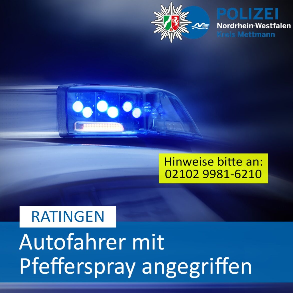 Pfefferspray-Angriff in Ratingen: Autofahrer wird brutal attackiert!