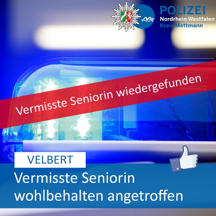 Vermisste Seniorin in Velbert: Glückliches Ende nach großer Suche!